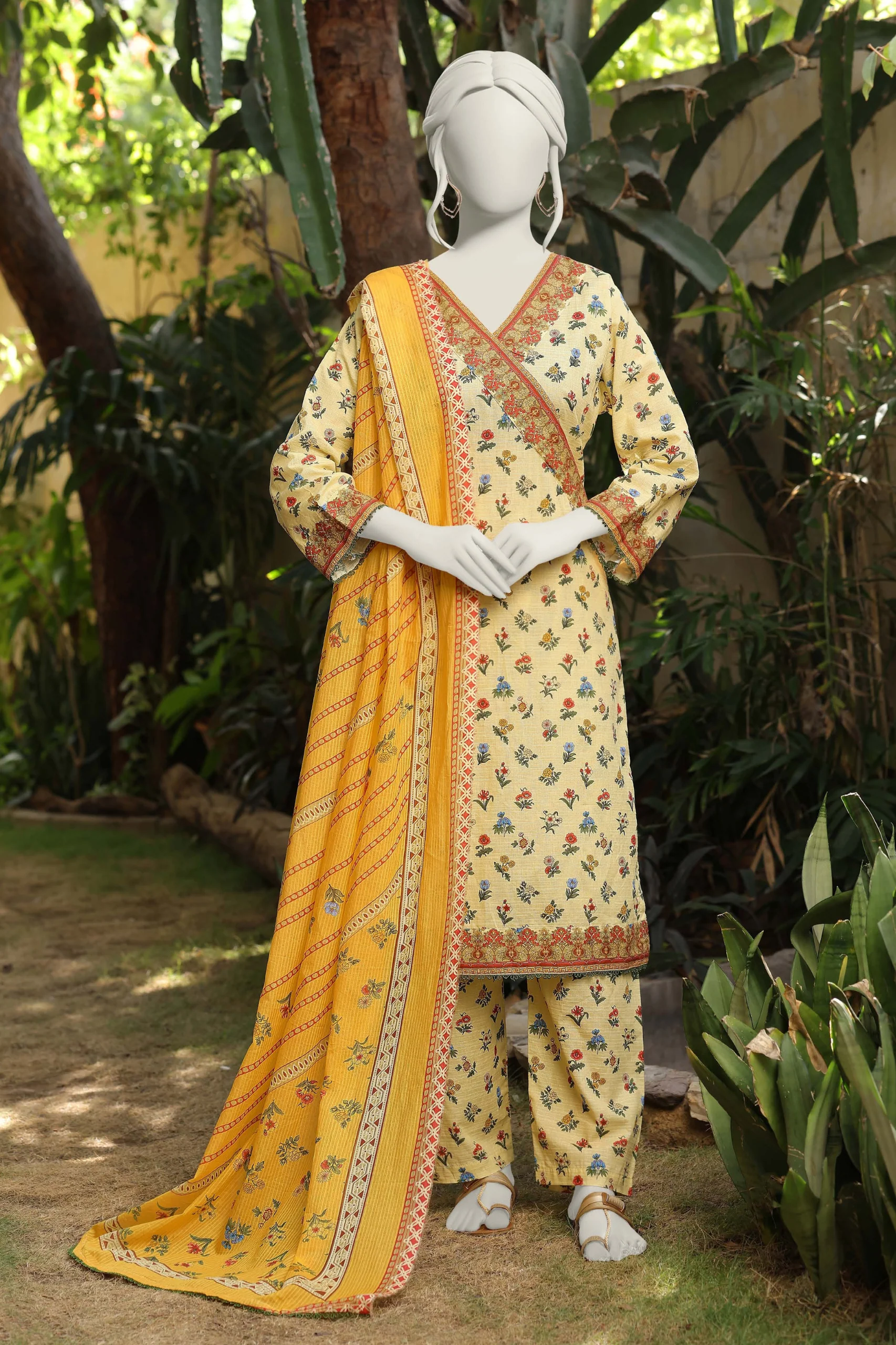 Almeerah Vol-3 Digital Printed Stripe Dora 3PC - Image 3
