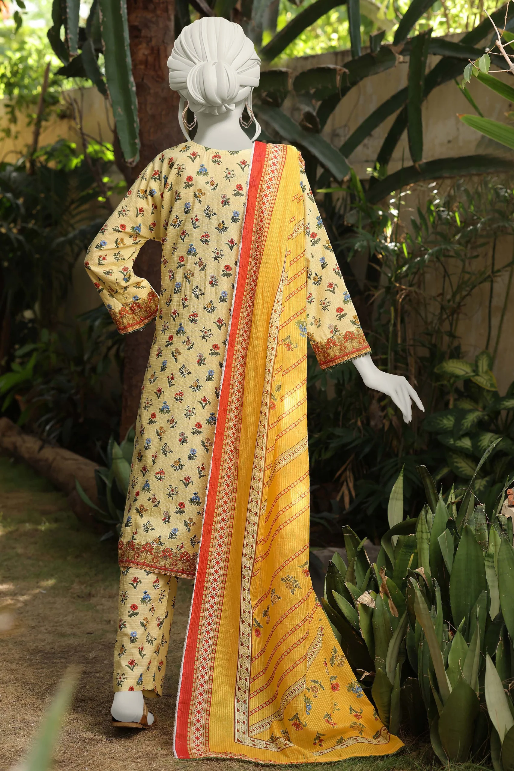 Almeerah Vol-3 Digital Printed Stripe Dora 3PC - Image 4