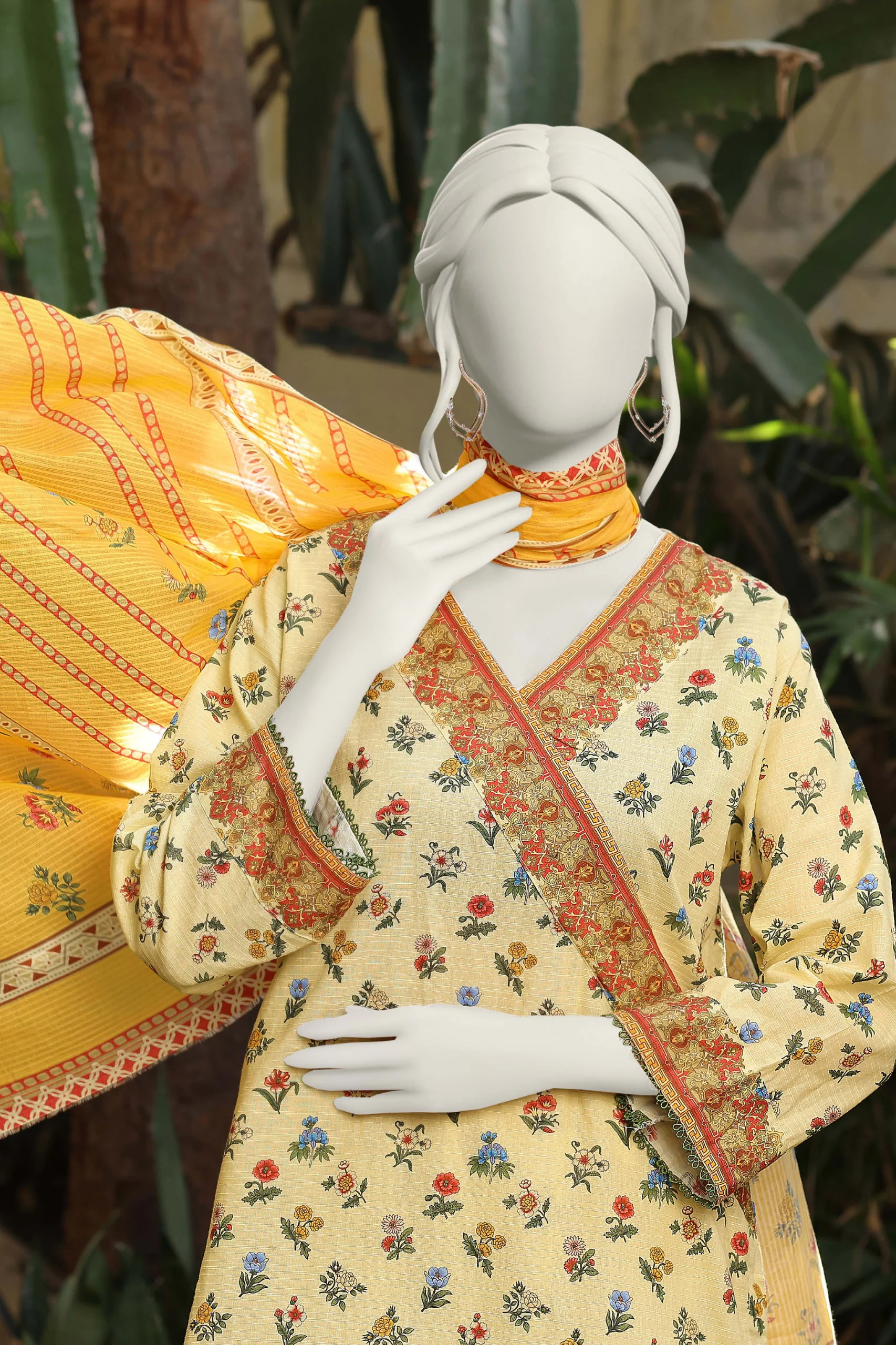 Almeerah Vol-3 Digital Printed Stripe Dora 3PC - Image 5