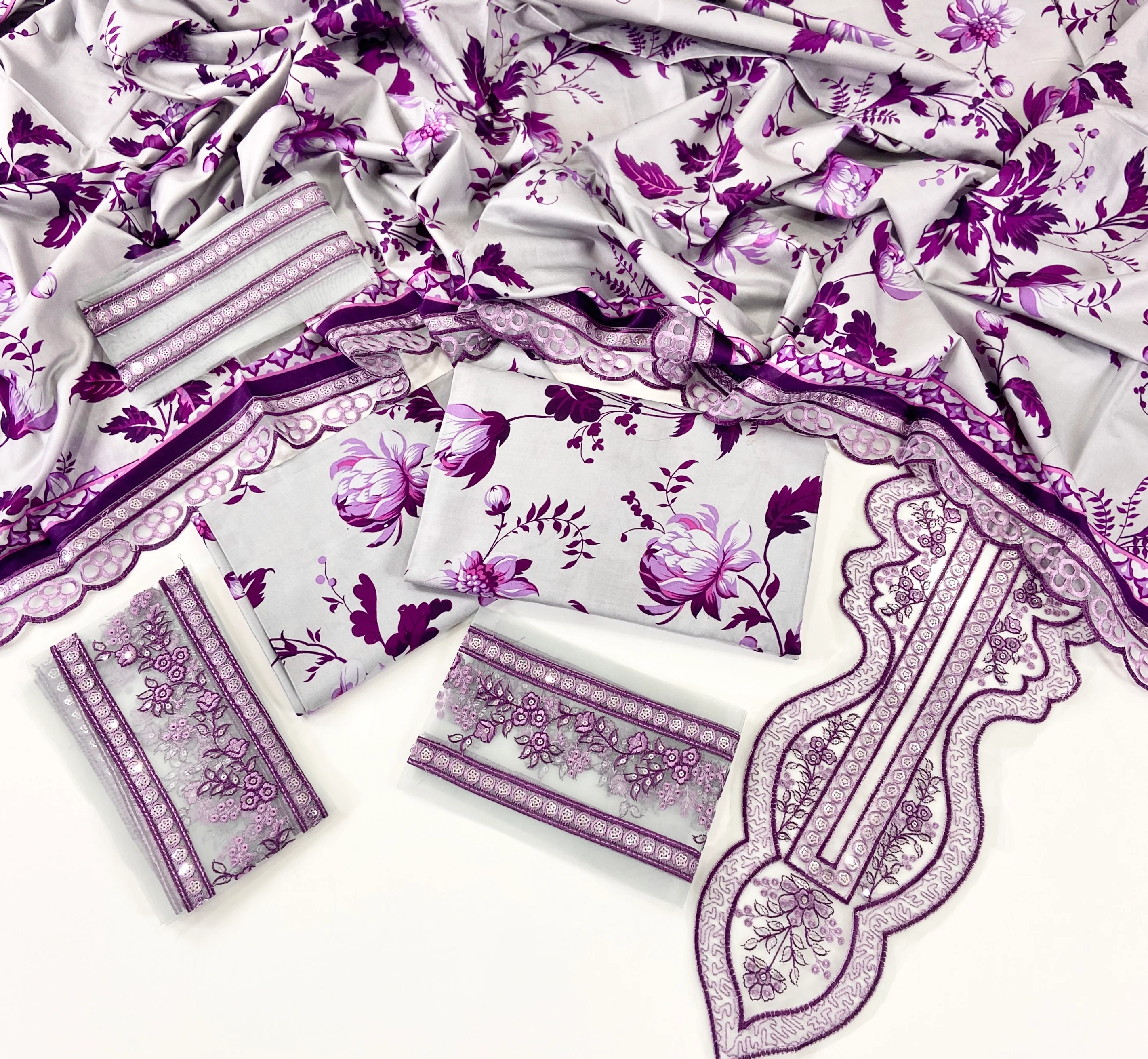 Aneelas Embroiderd & Digital Printed Lawn 3PC