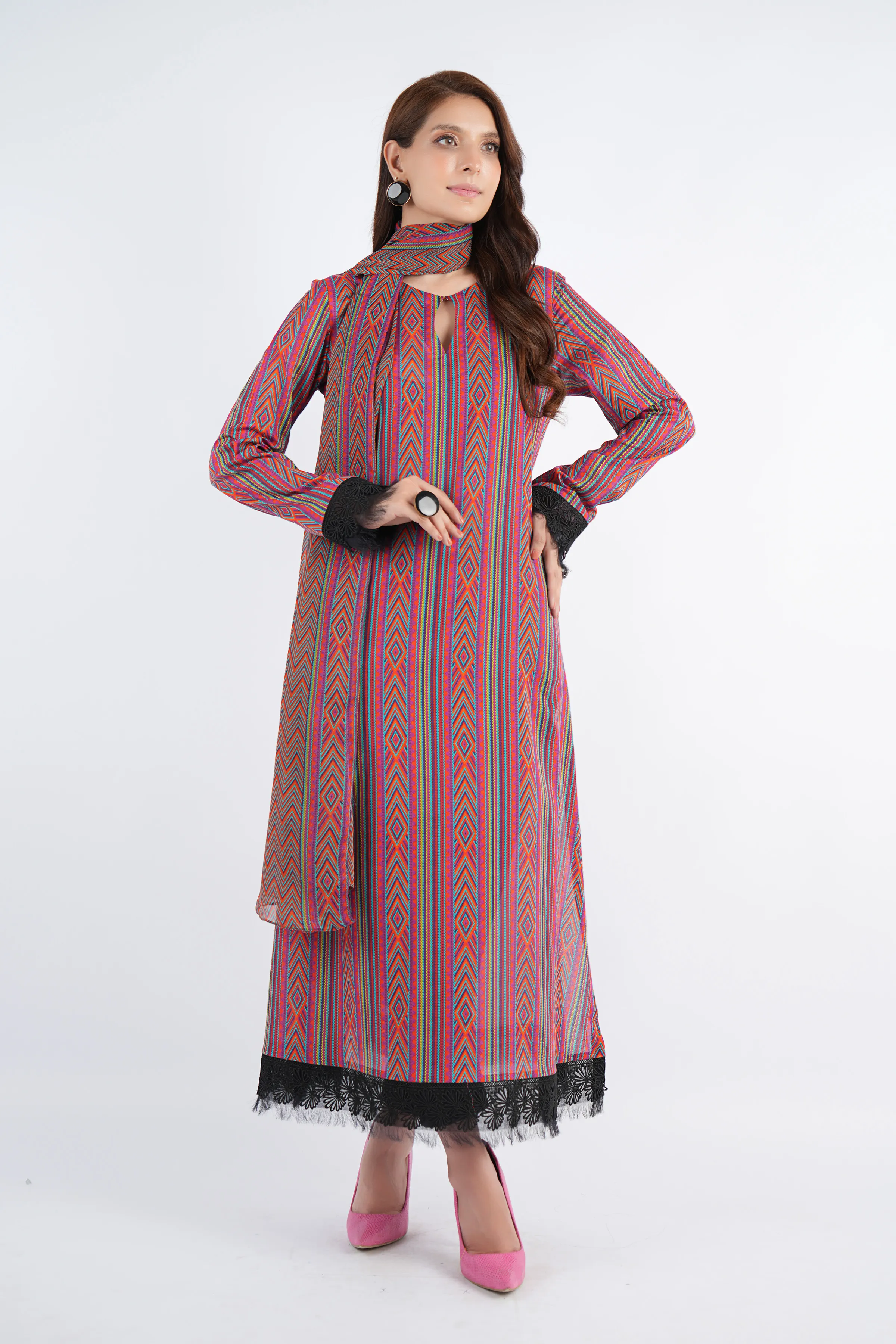 Bareeza Printed Khaddar 3PC - Image 4