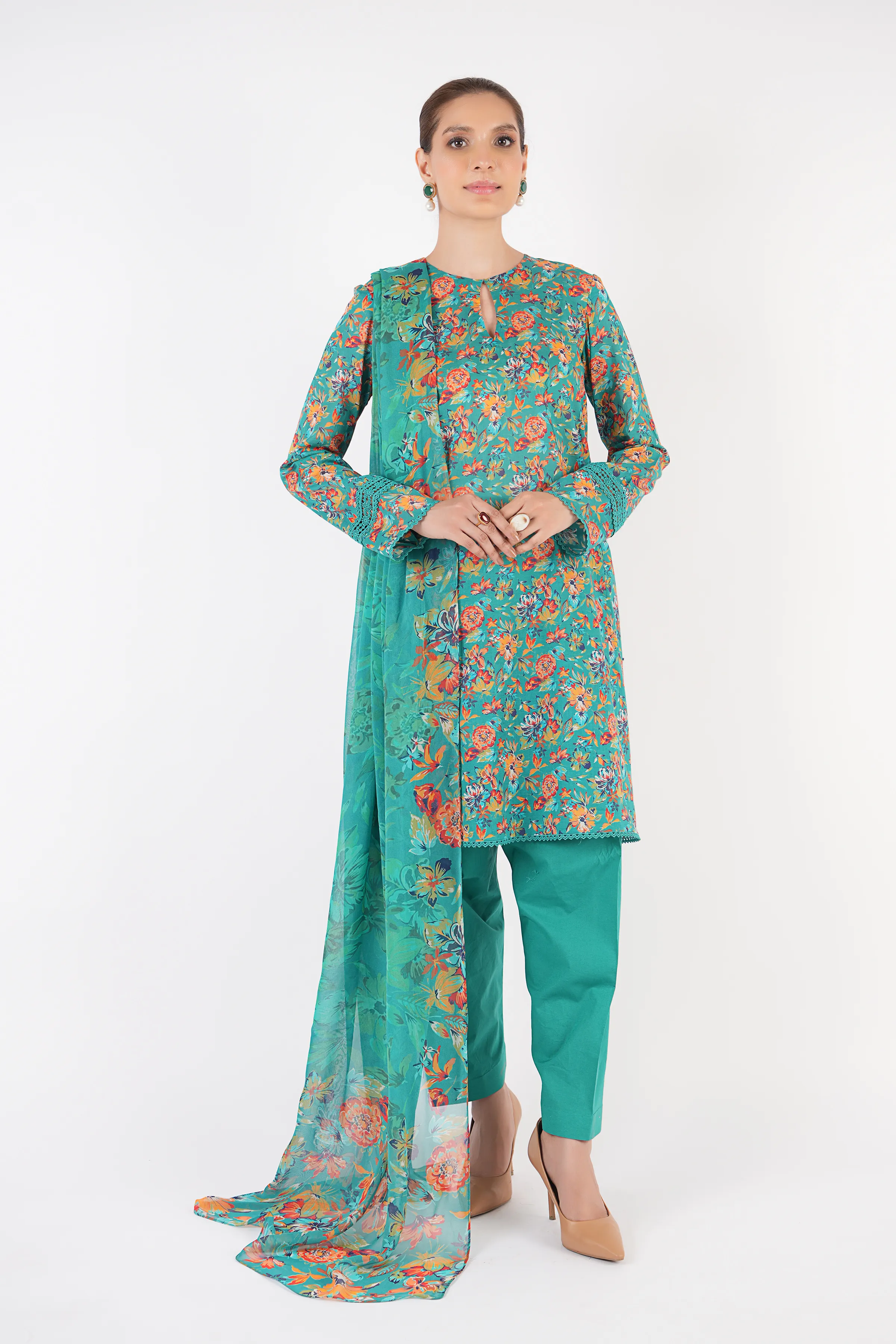 Bareeza Printed Khaddar 3PC - Image 4