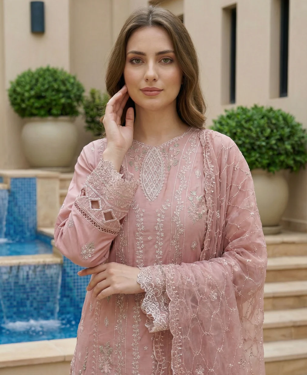 Bin Saeed Premium Embroidered Lawn 3PC - Image 2