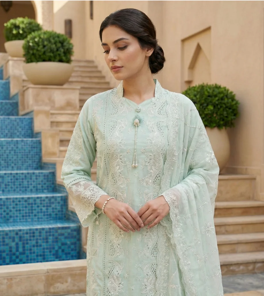 Bin Saeed Premium Embroidered Lawn 3PC - Image 4