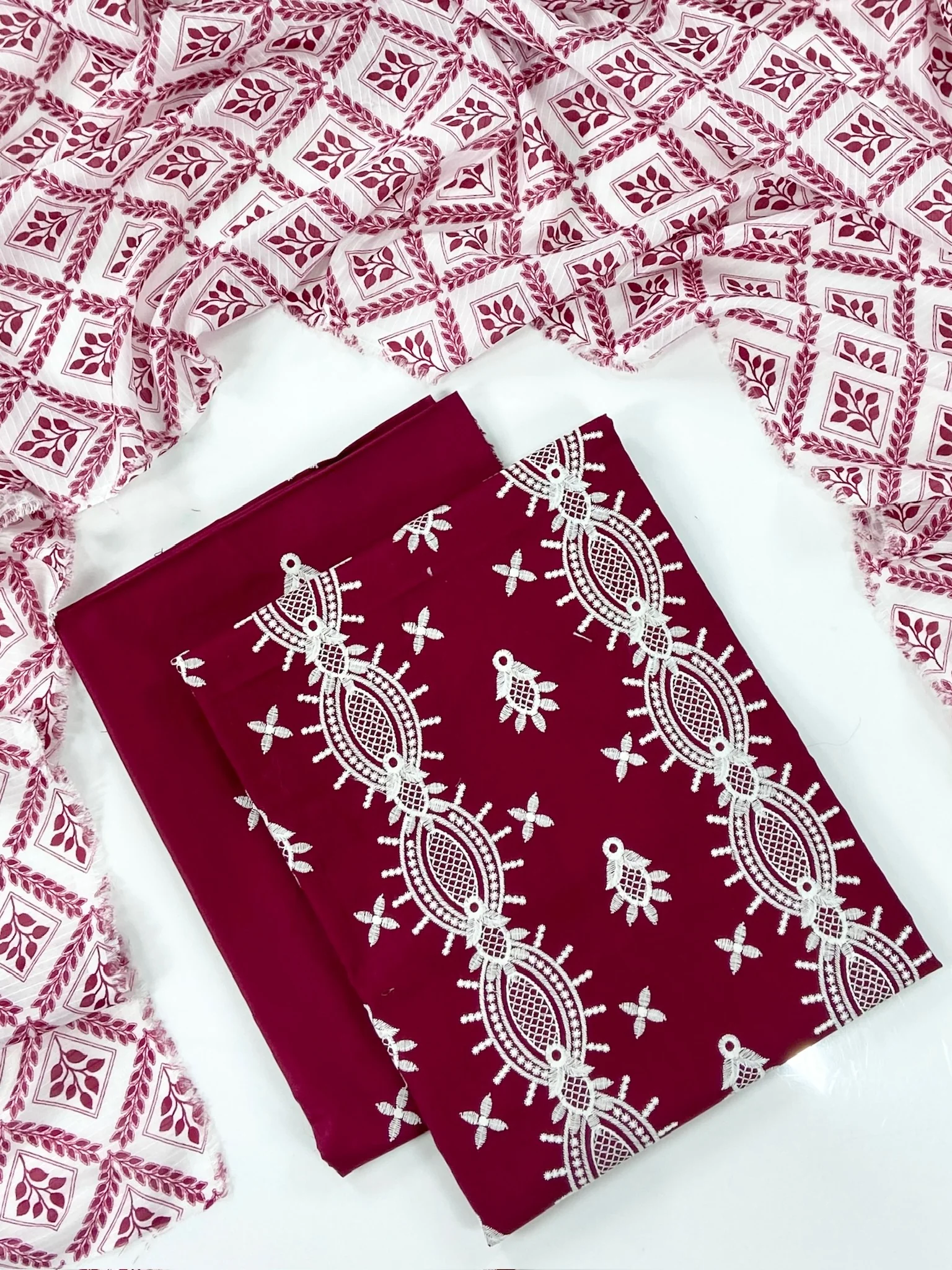 Charizma Plain Embroidered Lawn 2PC - Image 2