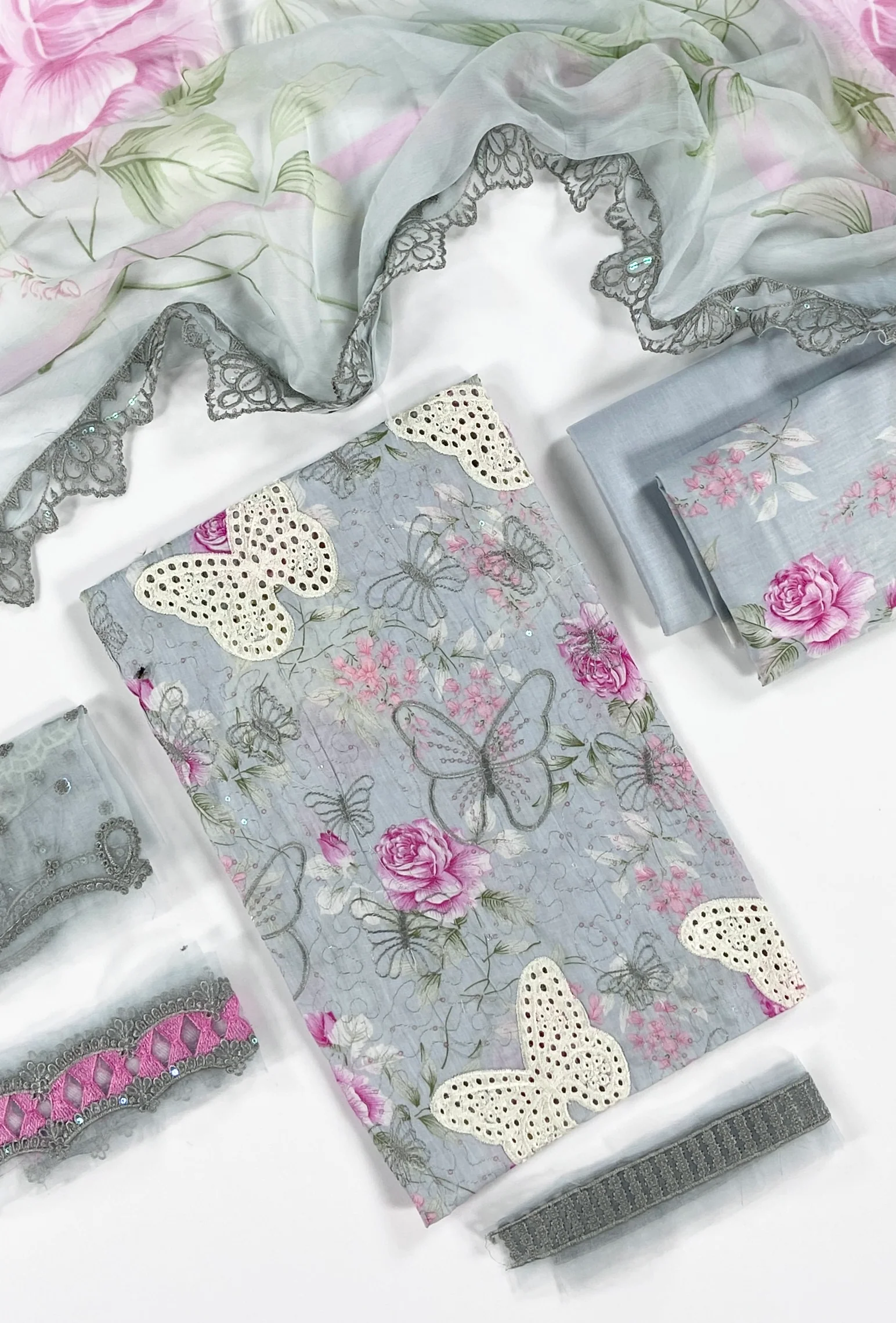 M.Prints By Maria B Digital Printed Lawn 3PC - Image 3
