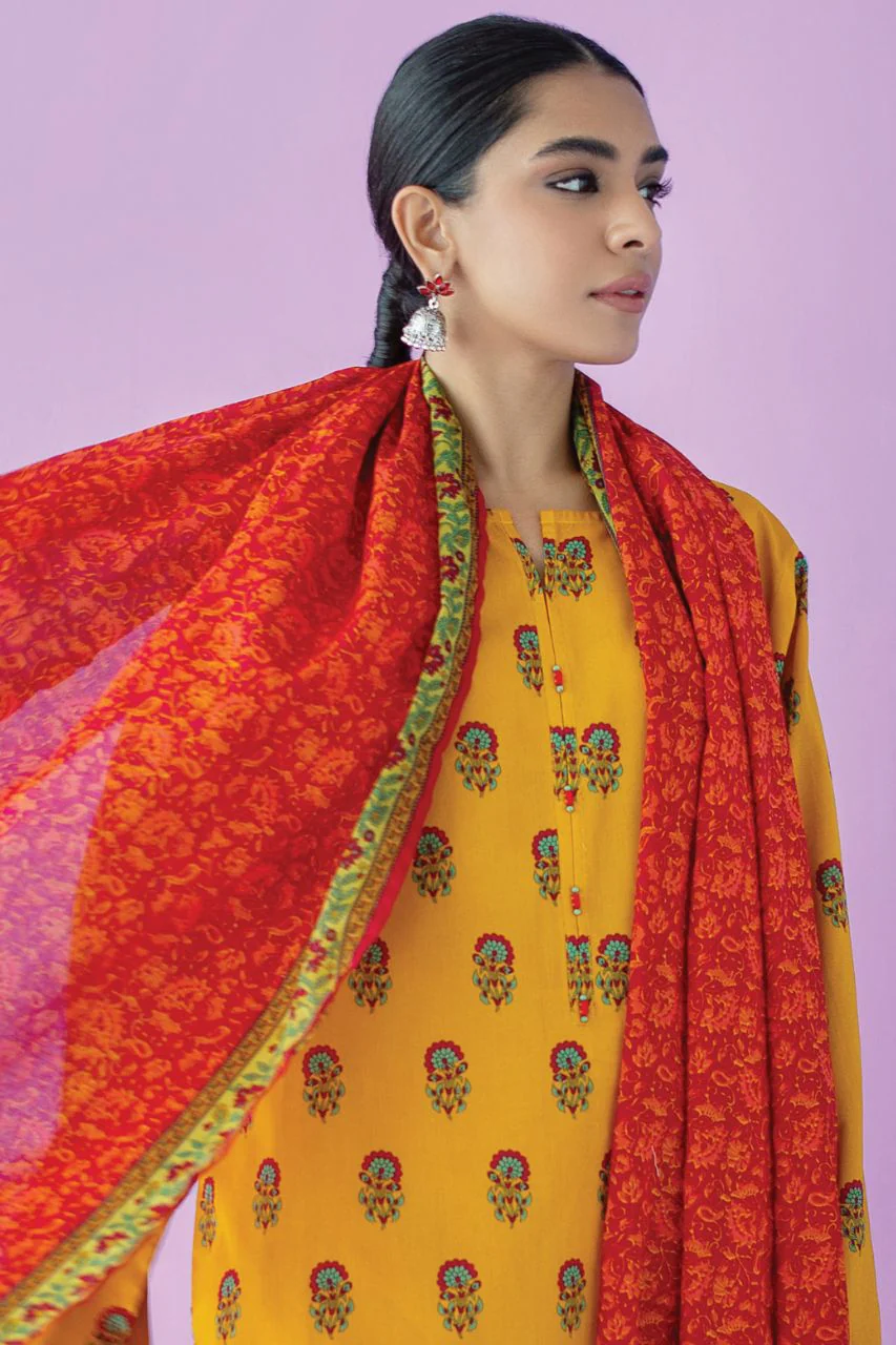 Orient Basic Printed Lawn 3PC - Image 3