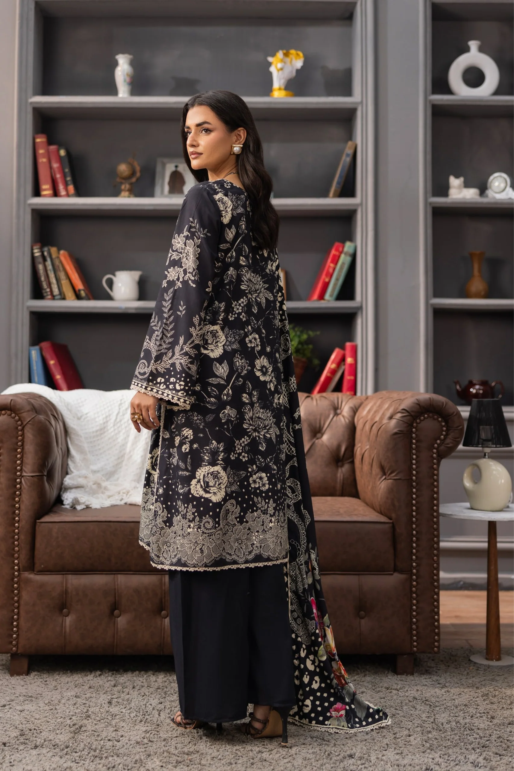 Raiha Luxury Printed Linen 3PC - Image 2