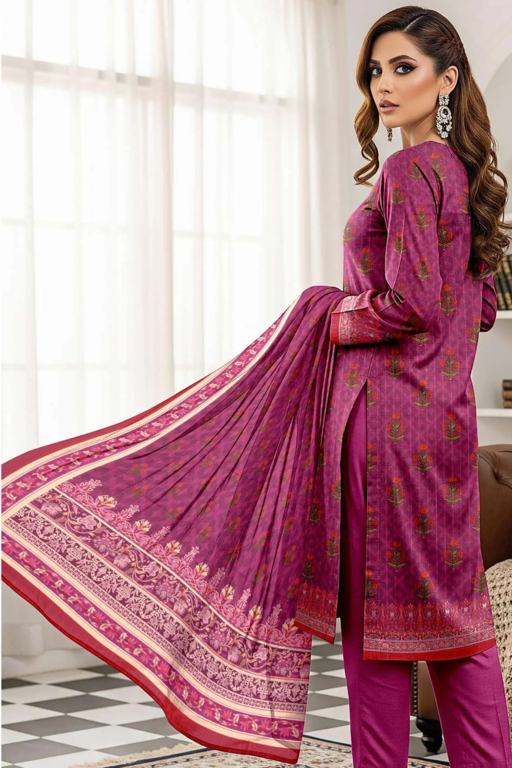 Zara Ali Printed Dobby 3PC - Image 4
